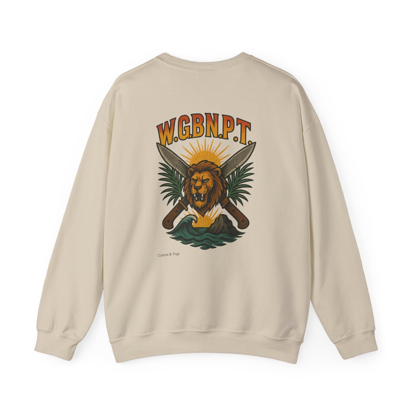 W.G.B.N.P.T. - Unisex Crewneck Sweater (Letterwork Front, Full Artwork Back)
