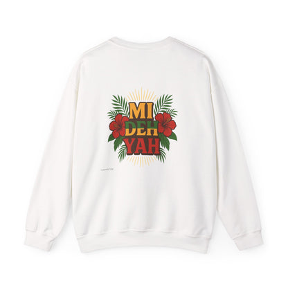 Mi Deh Yah - Unisex Crewneck Sweater (Letterwork Front, Full Artwork Back)