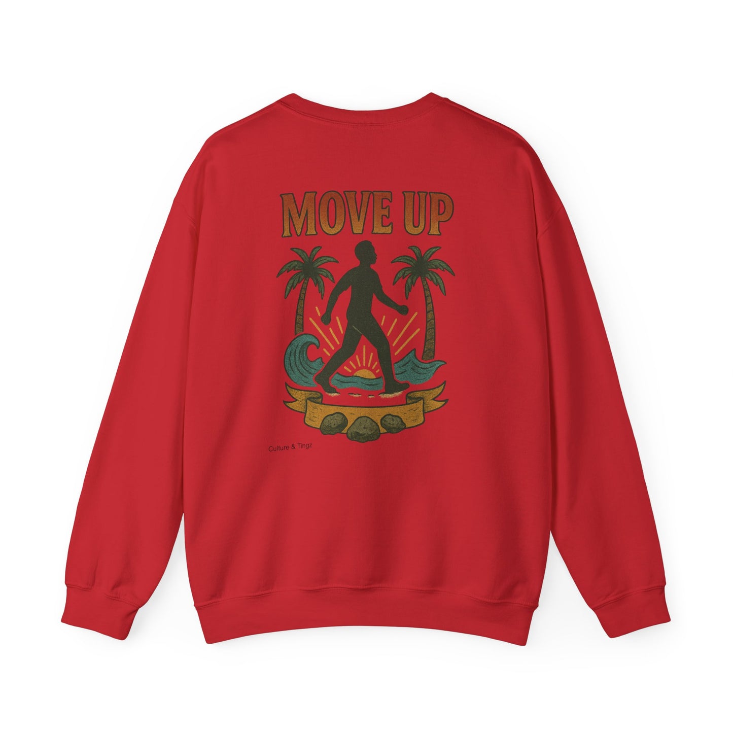 Move Up - Unisex Crewneck Sweater (Letterwork Front, Full Artwork Back)