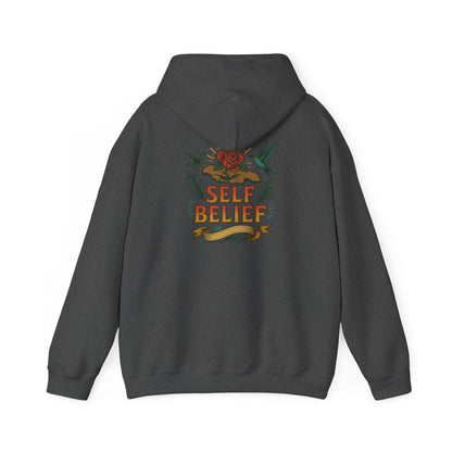 Self Belief - Unisex Hoodie (Lettering Front, Artwork Back)