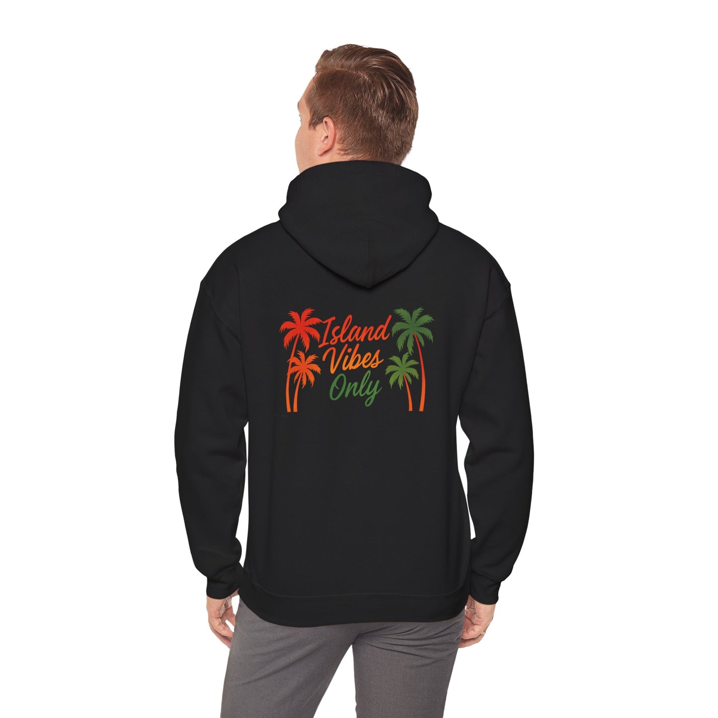 Island Vibes Only - Unisex Hoodie (Letterwork front, Artwork Back)