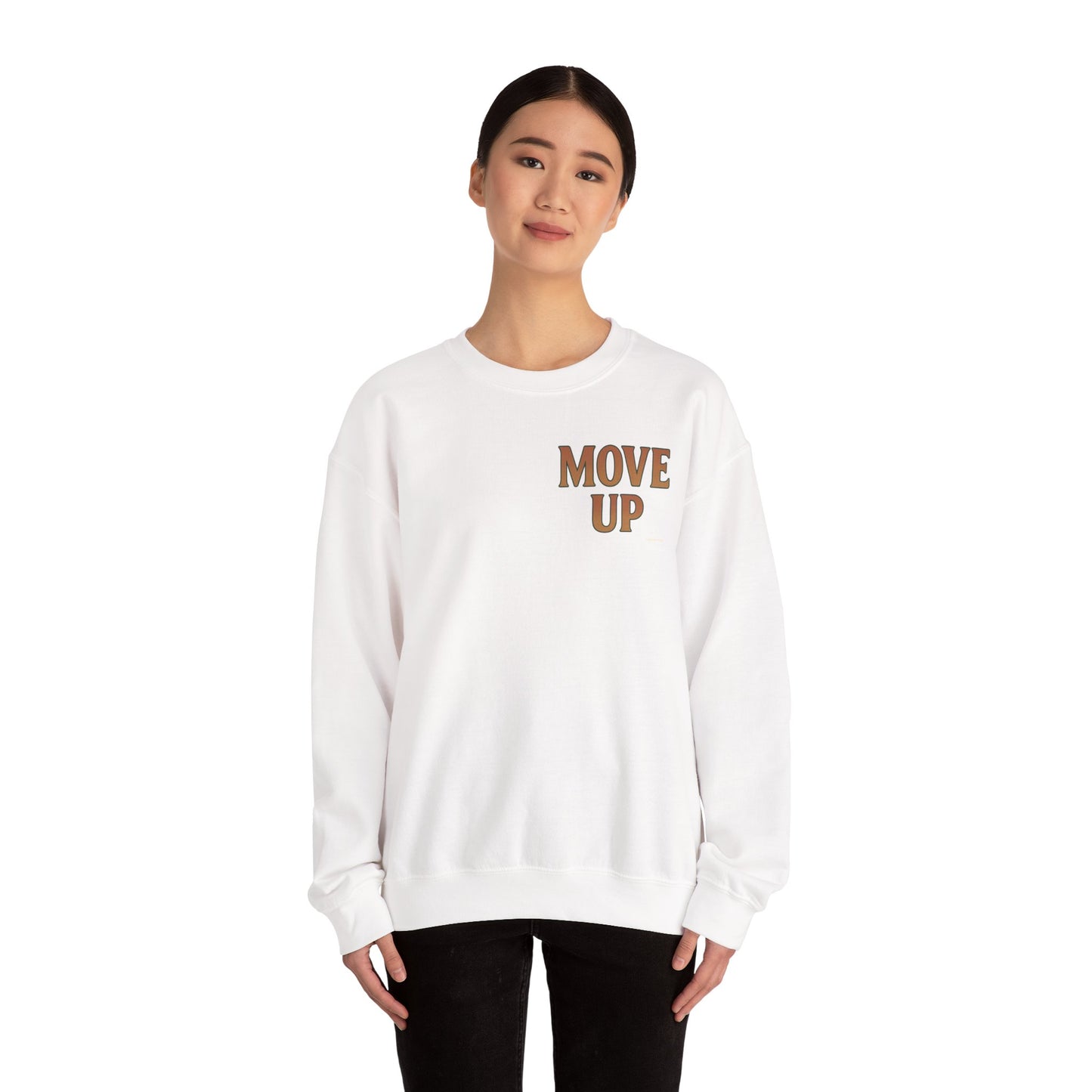 Move Up - Unisex Crewneck Sweater (Letterwork Front, Full Artwork Back)