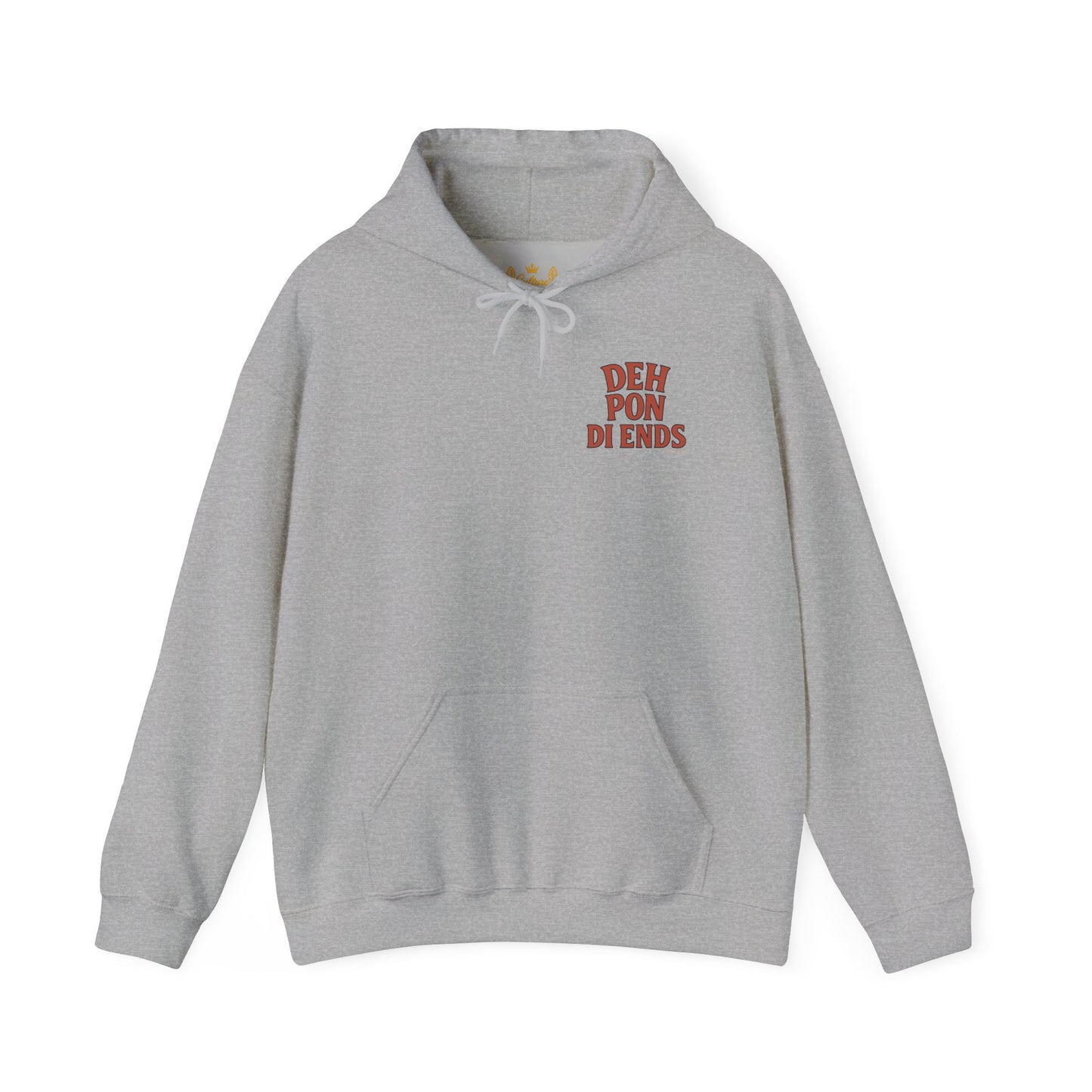 Deh Pon Di Ends - Unisex Hoodie (Letterwork front, Artwork Back)