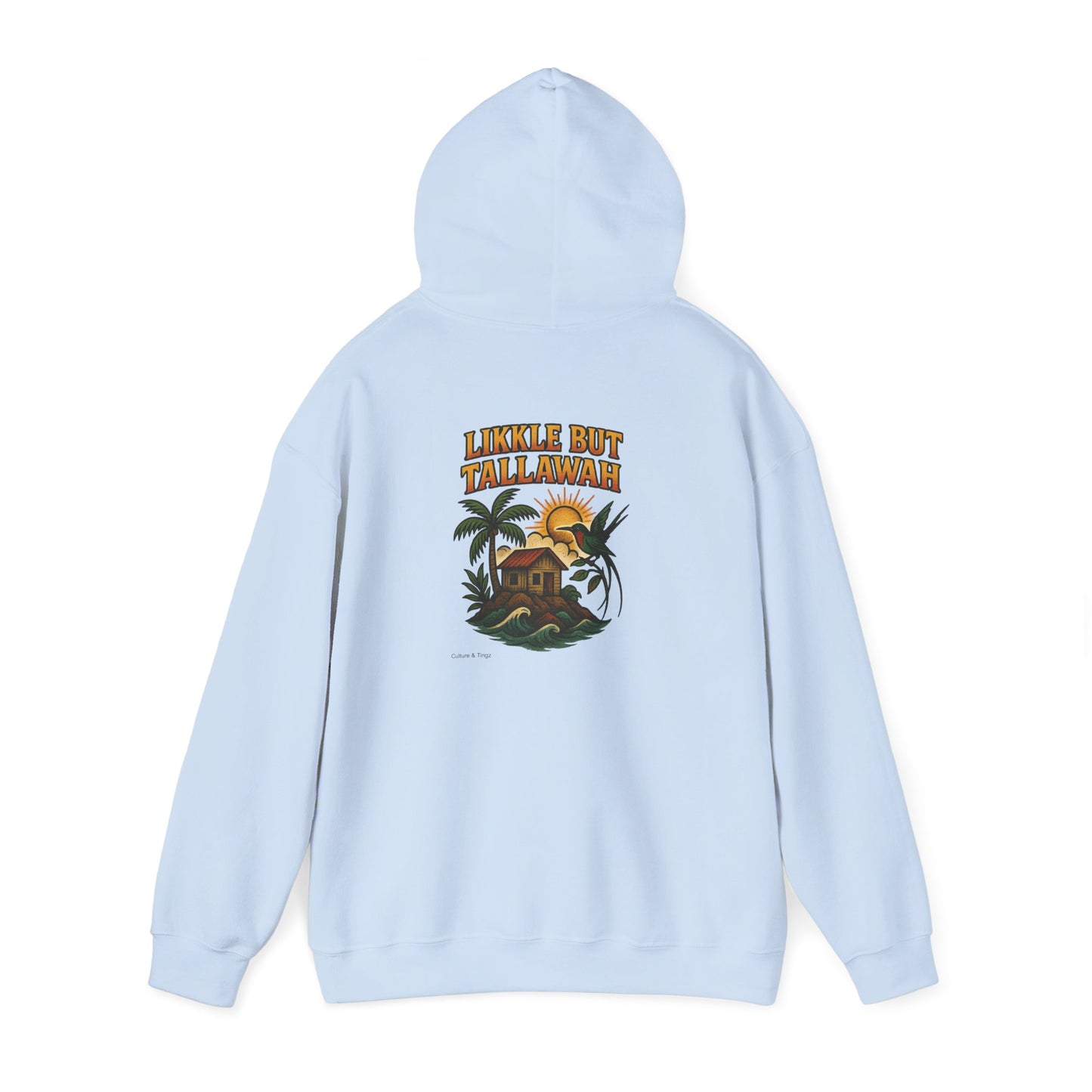 Likkle but Tallawah - Unisex Hoodie (Letterwork front, Artwork Back)