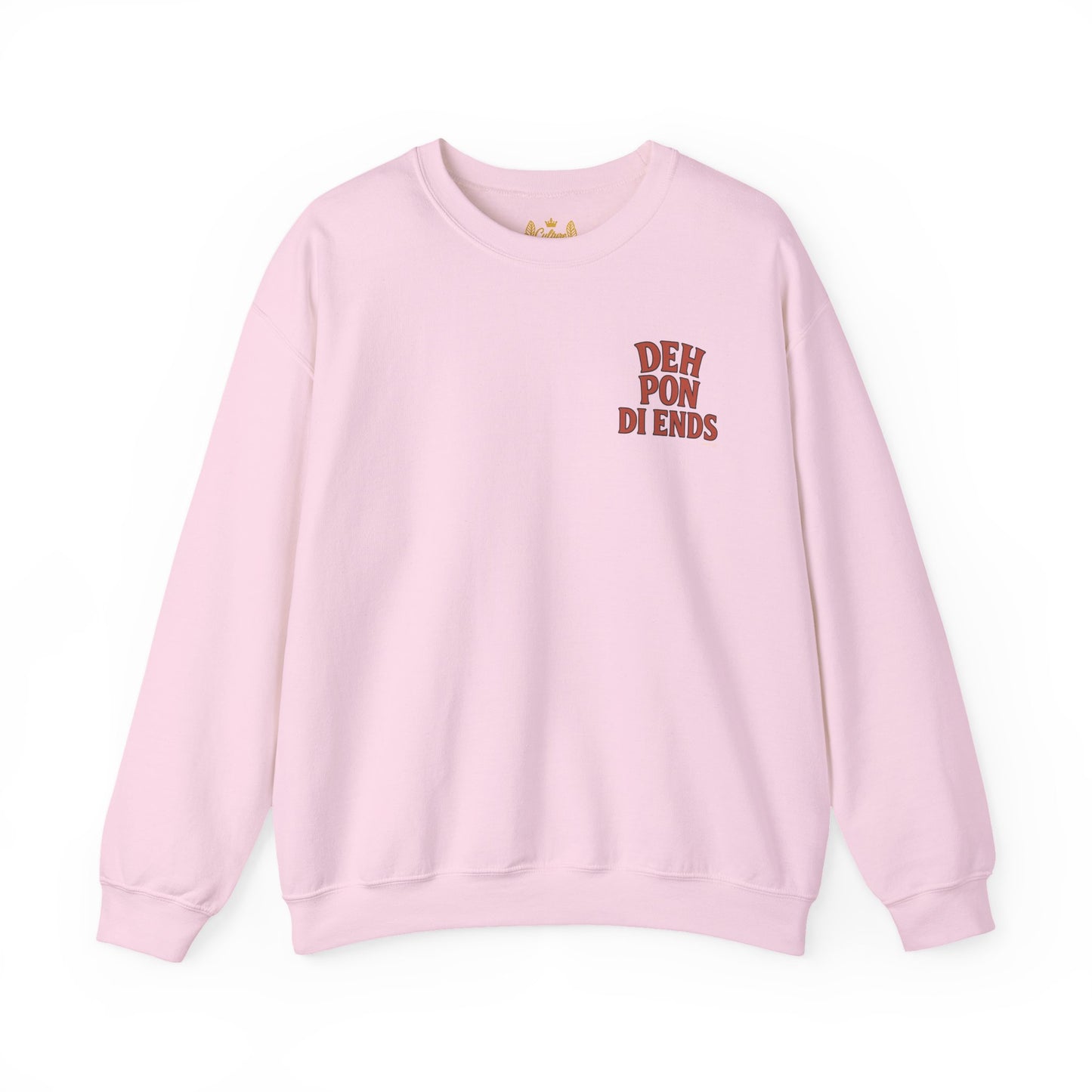Deh Pon Di Ends - Unisex Crewneck Sweater (Letterwork Front, Artwork Back)