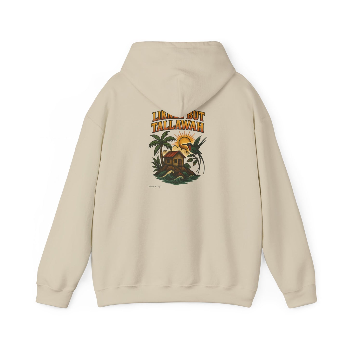 Likkle but Tallawah - Unisex Hoodie (Letterwork front, Artwork Back)