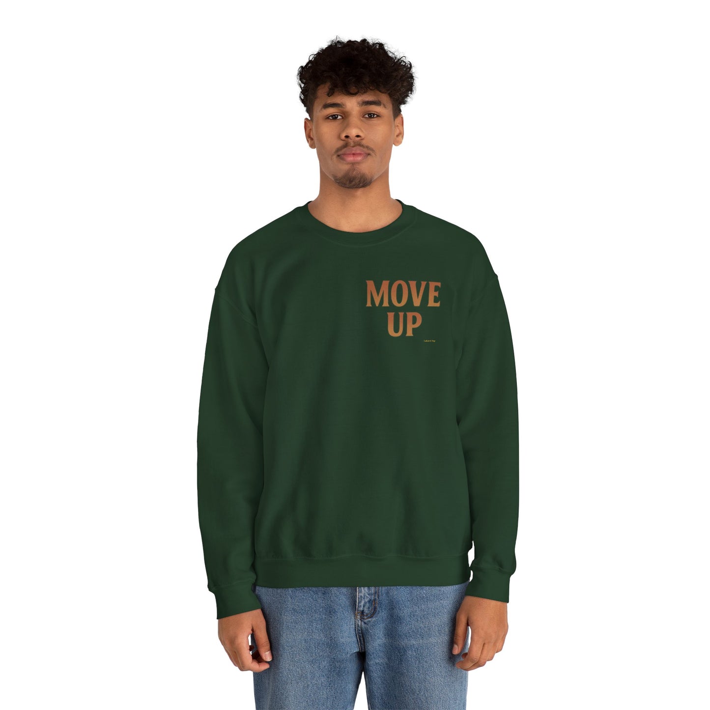 Move Up - Unisex Crewneck Sweater (Letterwork Front, Full Artwork Back)