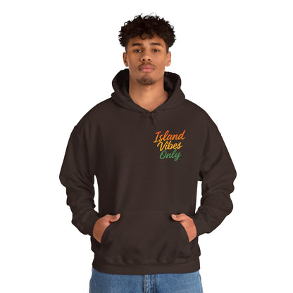 Island Vibes Only - Unisex Hoodie (Letterwork front, Artwork Back)