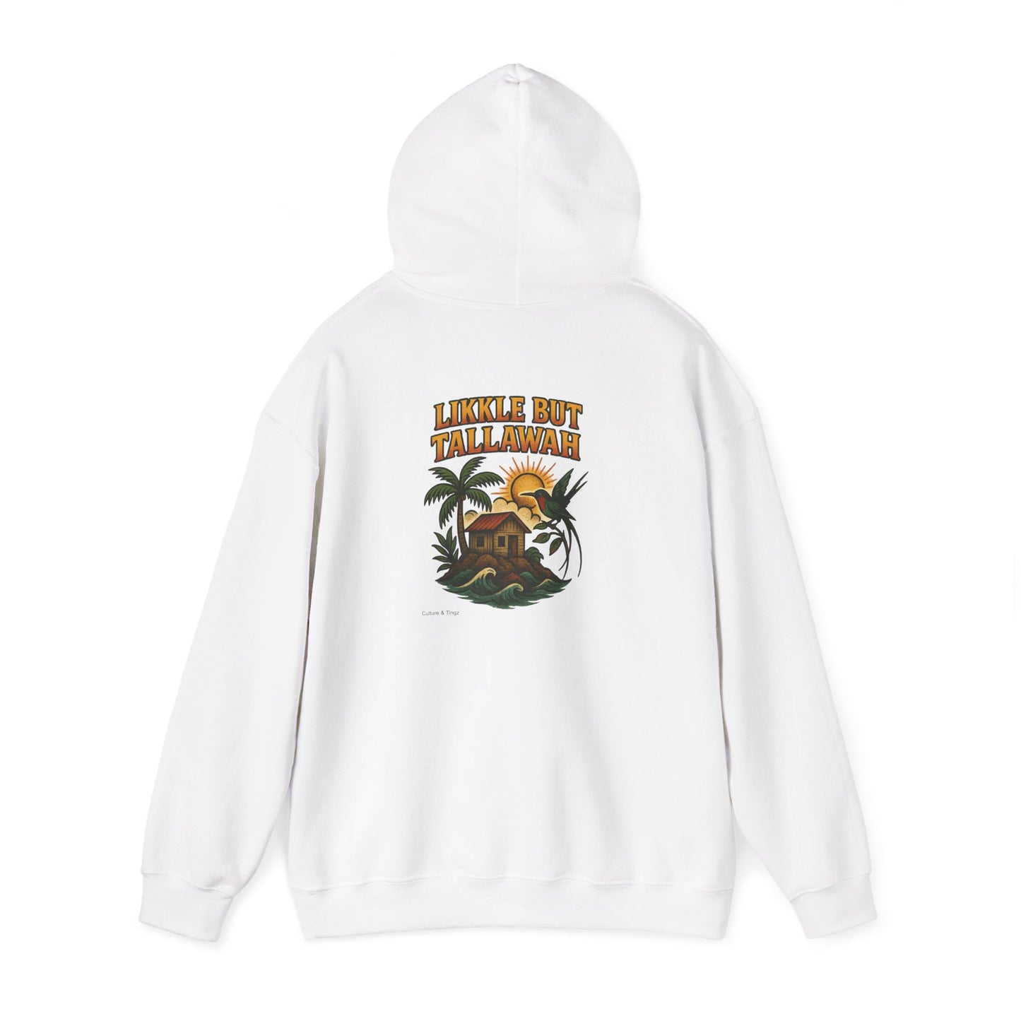 Likkle but Tallawah - Unisex Hoodie (Letterwork front, Artwork Back)