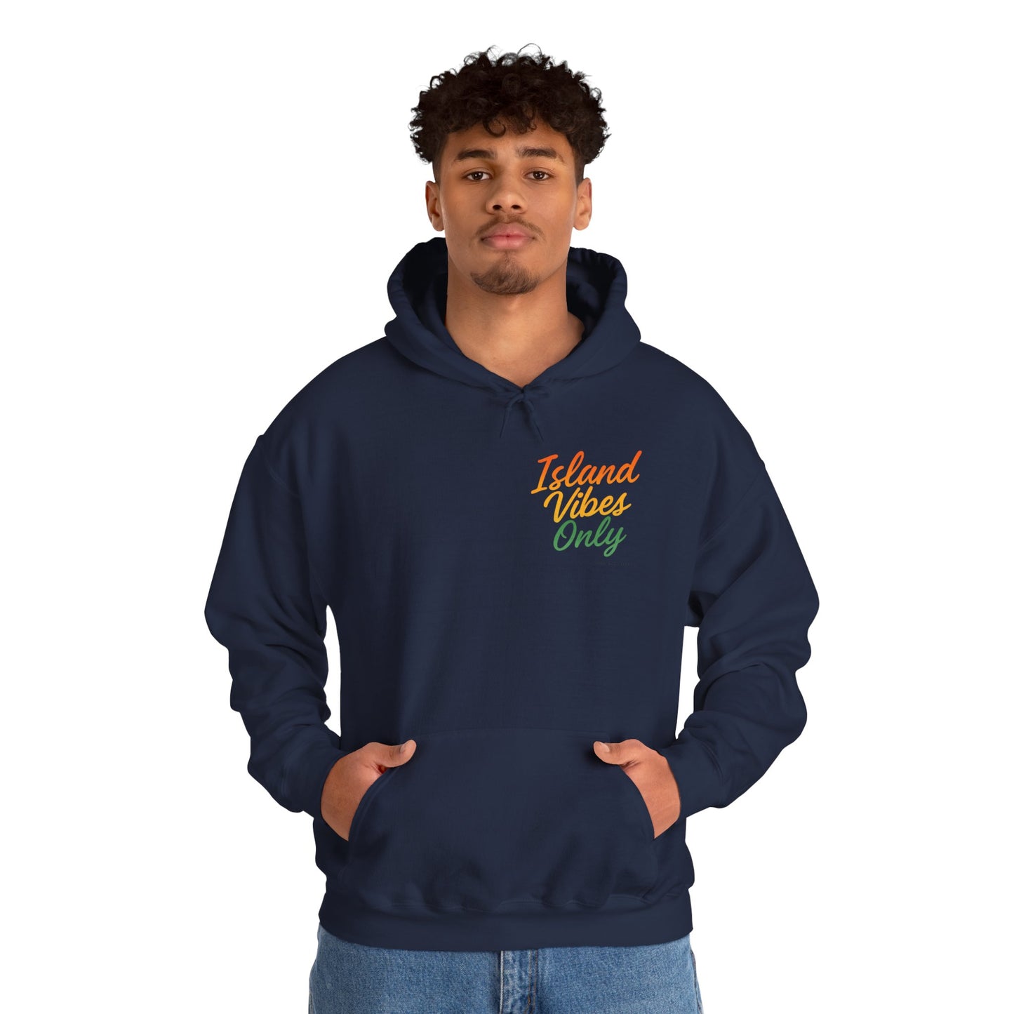 Island Vibes Only - Unisex Hoodie (Letterwork front, Artwork Back)