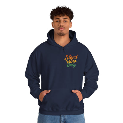 Island Vibes Only - Unisex Hoodie (Letterwork front, Artwork Back)