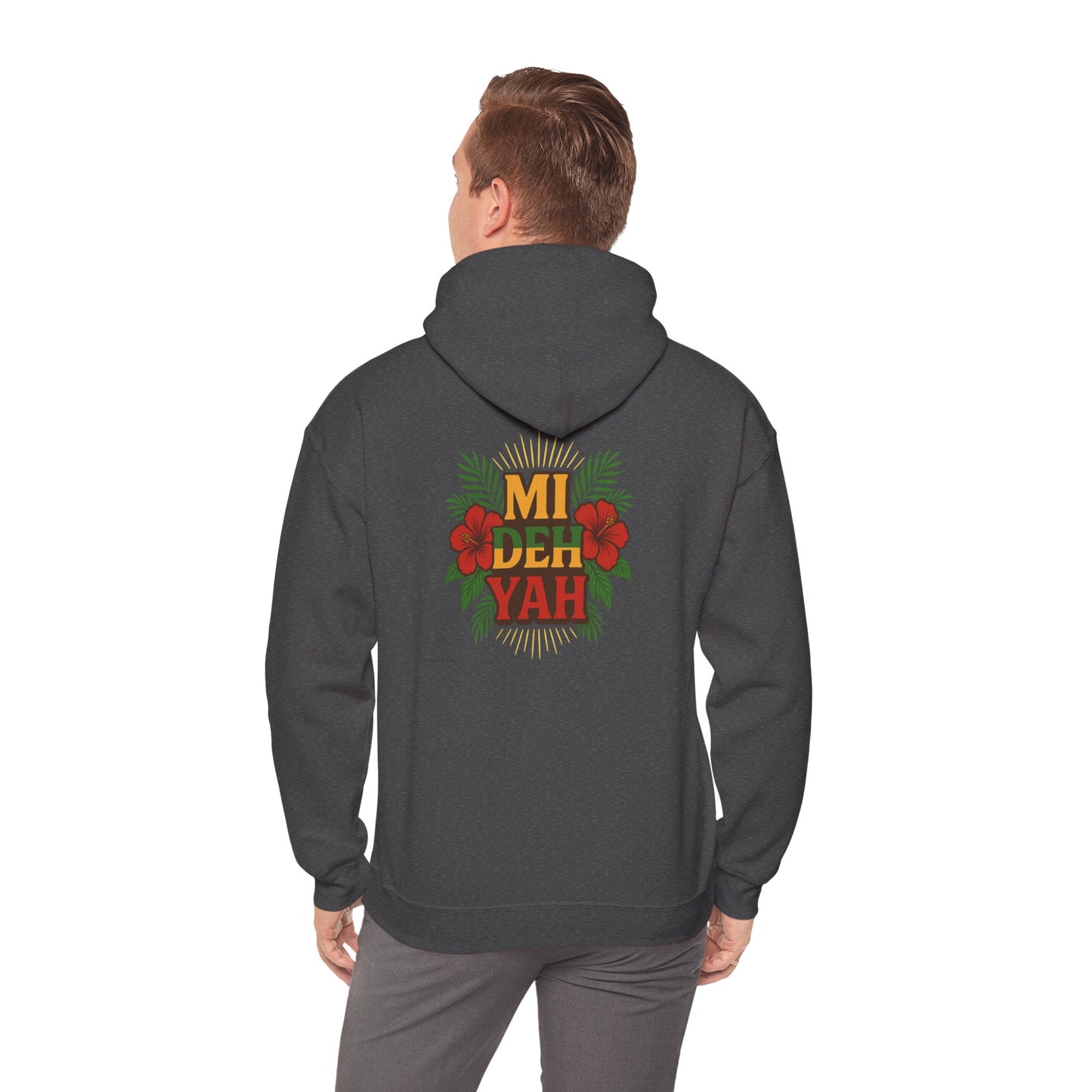 Mi Deh Yah - Unisex Hoodie (Letterwork front, Artwork Back)
