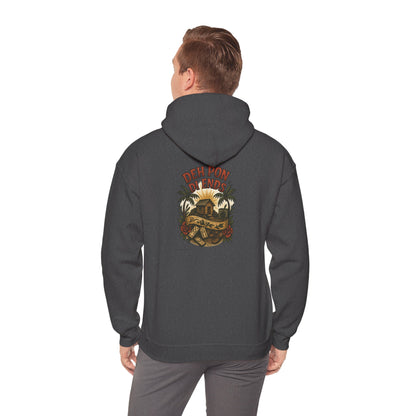 Deh Pon Di Ends - Unisex Hoodie (Letterwork front, Artwork Back)