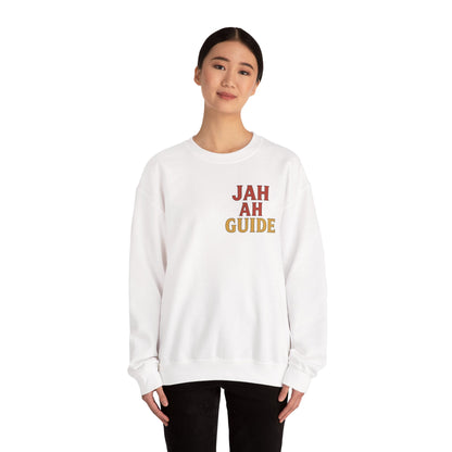 Jah Ah Guide - Unisex Crewneck Sweater (Letterwork Front, Full Artwork Back)