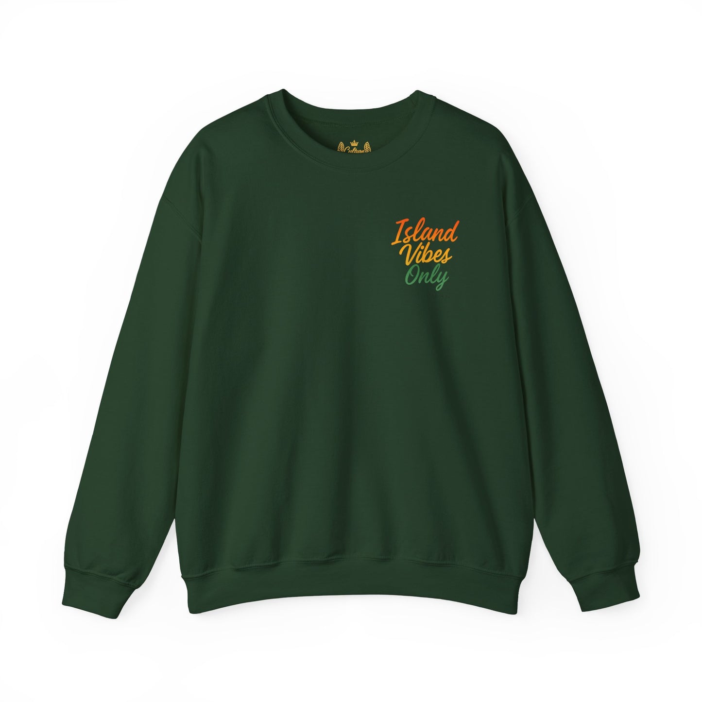 Island Vibes Only - Unisex Crewneck Sweater (Letterwork Front, Full Artwork Back)