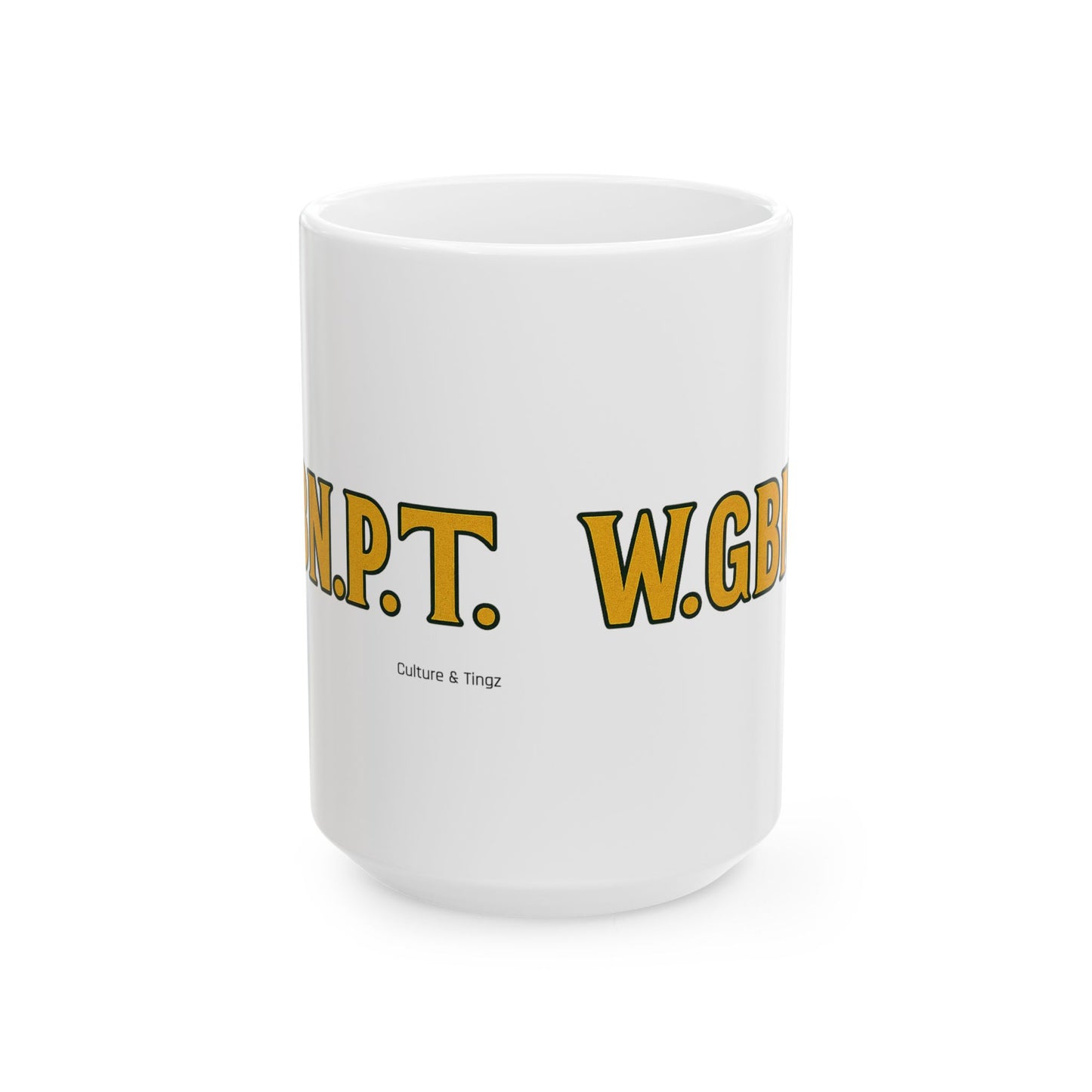 W.G.B.N.P.T Ceramic Mugs- Letterwork Collection