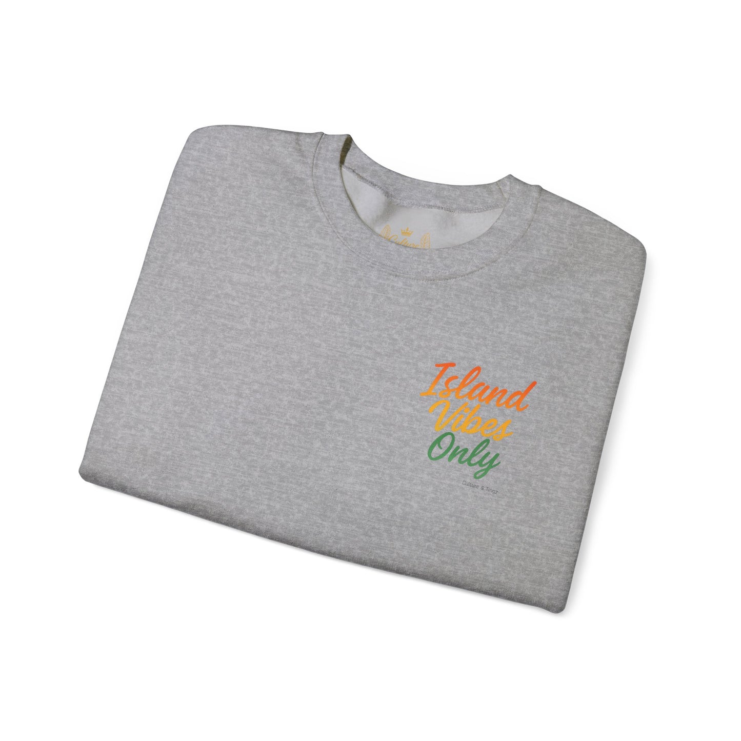 Island Vibes Only - Unisex Crewneck Sweater (Letterwork Front, Full Artwork Back)