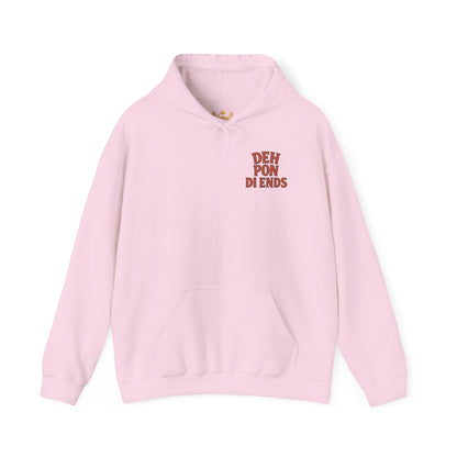 Deh Pon Di Ends - Unisex Hoodie (Letterwork front, Artwork Back)