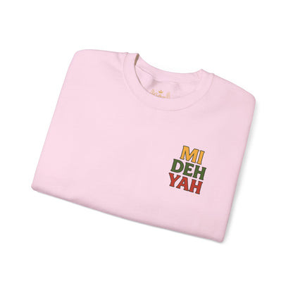 Mi Deh Yah - Unisex Crewneck Sweater (Letterwork Front, Full Artwork Back)