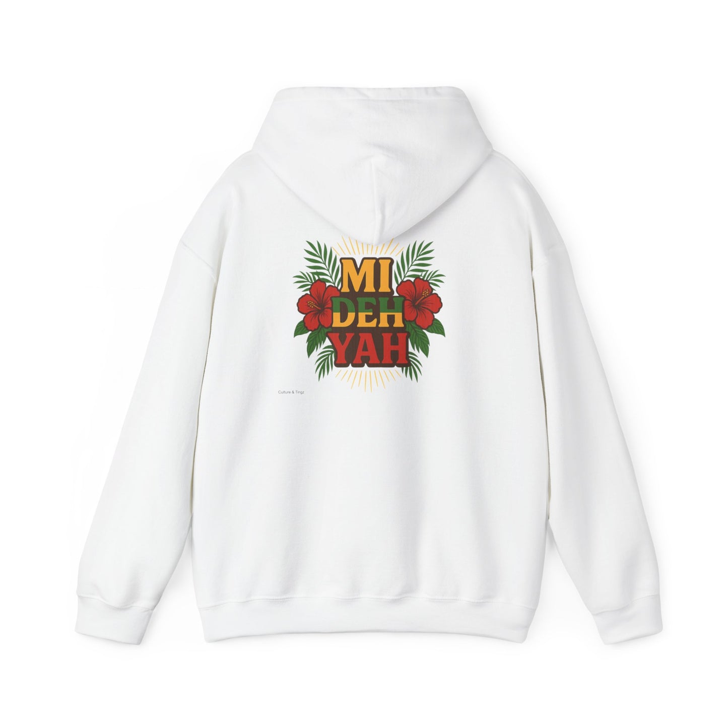 Mi Deh Yah - Unisex Hoodie (Letterwork front, Artwork Back)