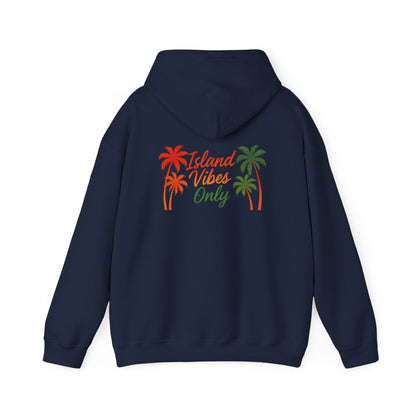 Island Vibes Only - Unisex Hoodie (Letterwork front, Artwork Back)
