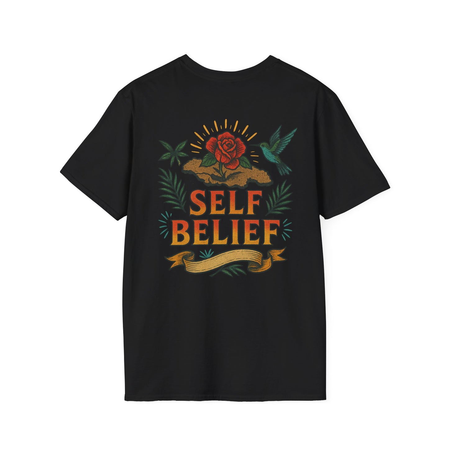 Self Belief  -  Unisex Short Sleeve Tee (Lettering Front, Full Artwork Back)