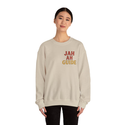 Jah Ah Guide - Unisex Crewneck Sweater (Letterwork Front, Full Artwork Back)
