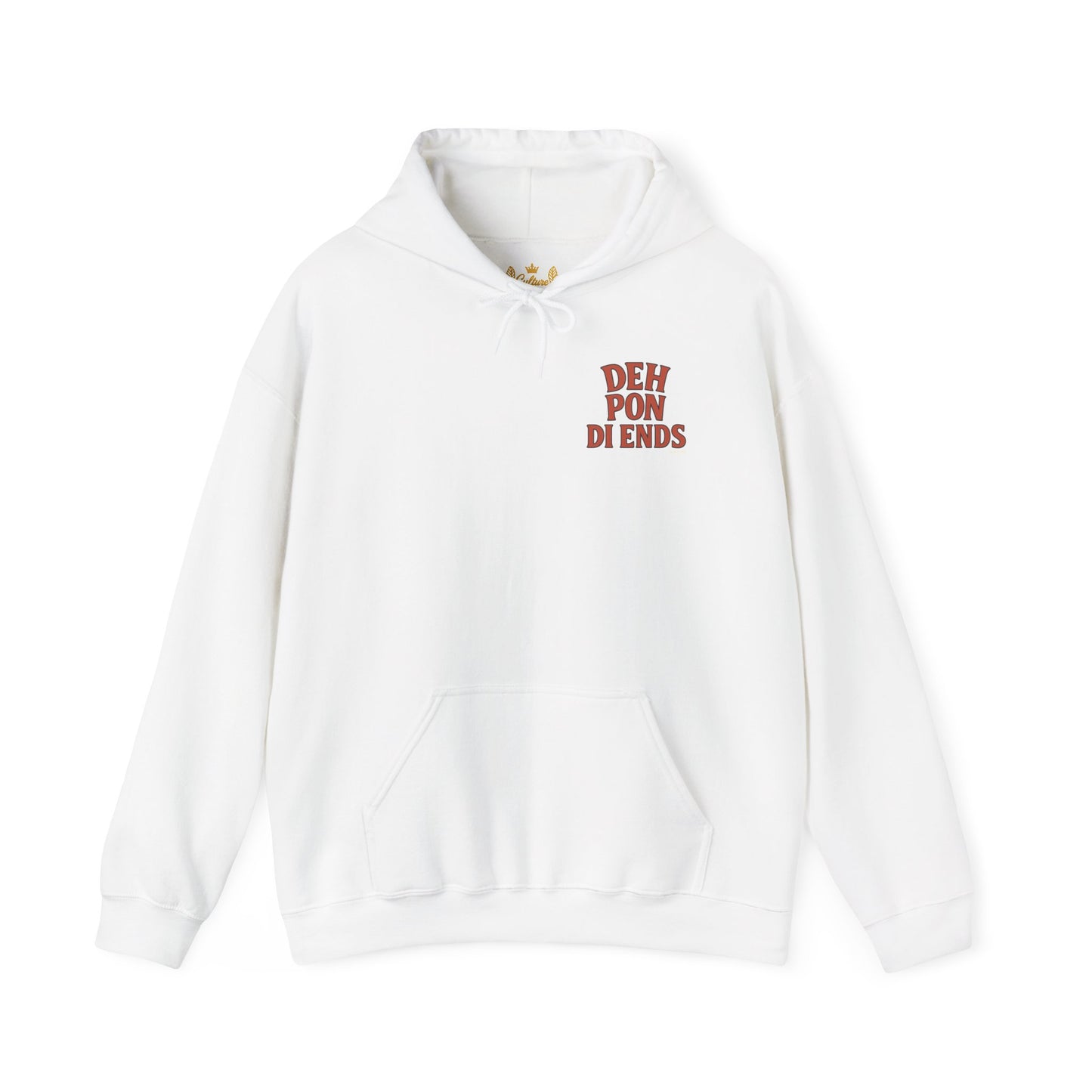 Deh Pon Di Ends - Unisex Hoodie (Letterwork front, Artwork Back)