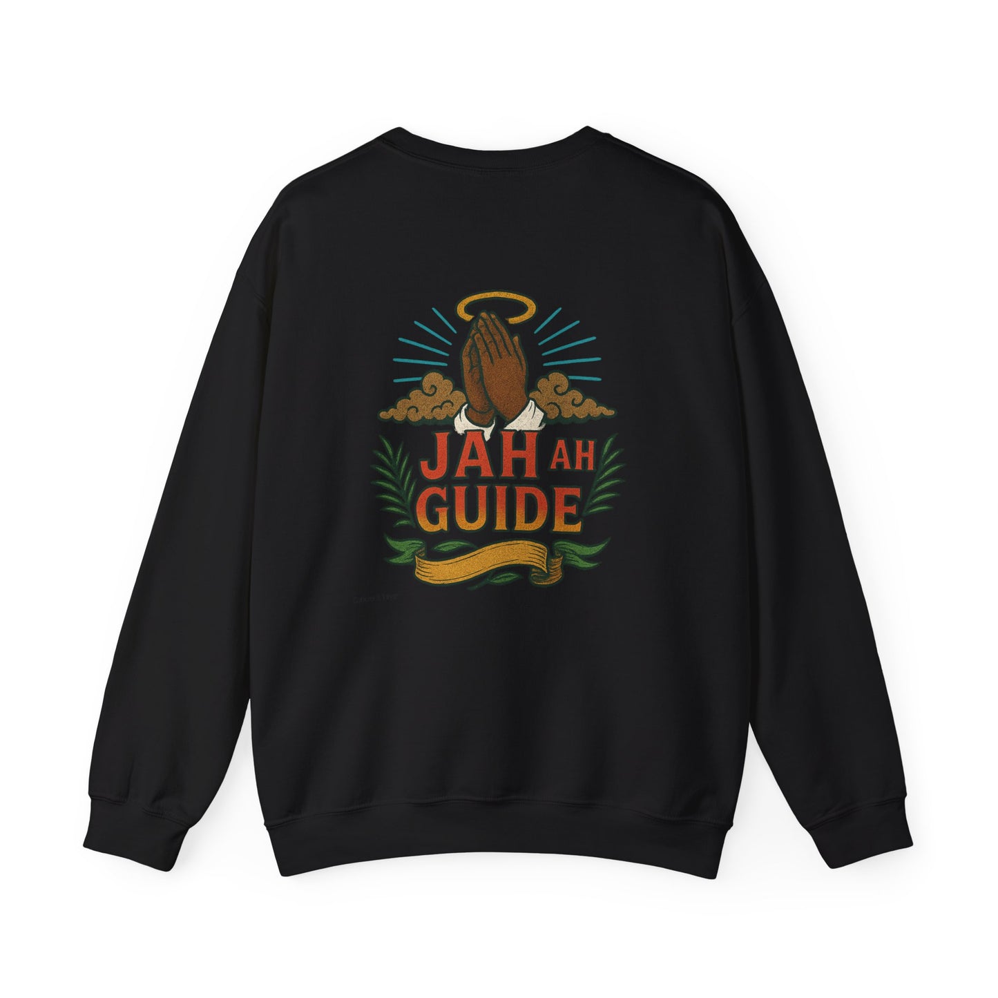 Jah Ah Guide - Unisex Crewneck Sweater (Letterwork Front, Full Artwork Back)