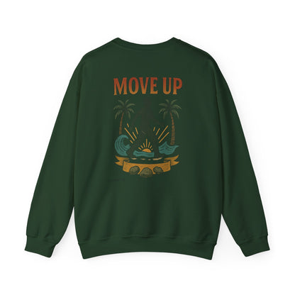 Move Up - Unisex Crewneck Sweater (Letterwork Front, Full Artwork Back)