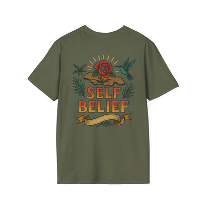 Self Belief  -  Unisex Short Sleeve Tee (Lettering Front, Full Artwork Back)