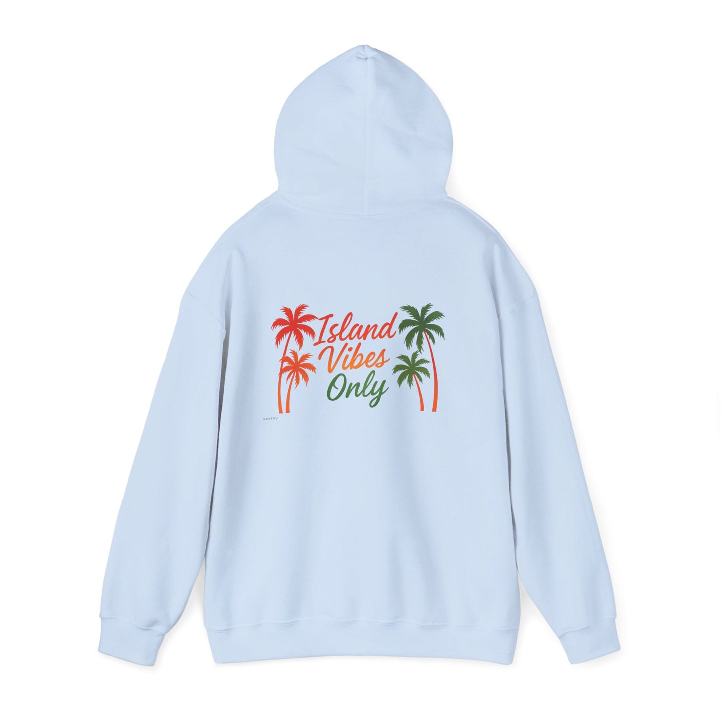 Island Vibes Only - Unisex Hoodie (Letterwork front, Artwork Back)