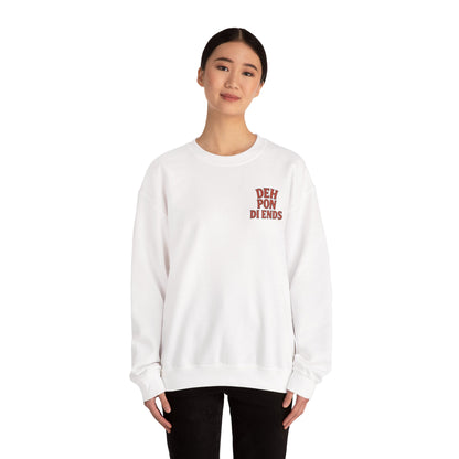 Deh Pon Di Ends - Unisex Crewneck Sweater (Letterwork Front, Artwork Back)