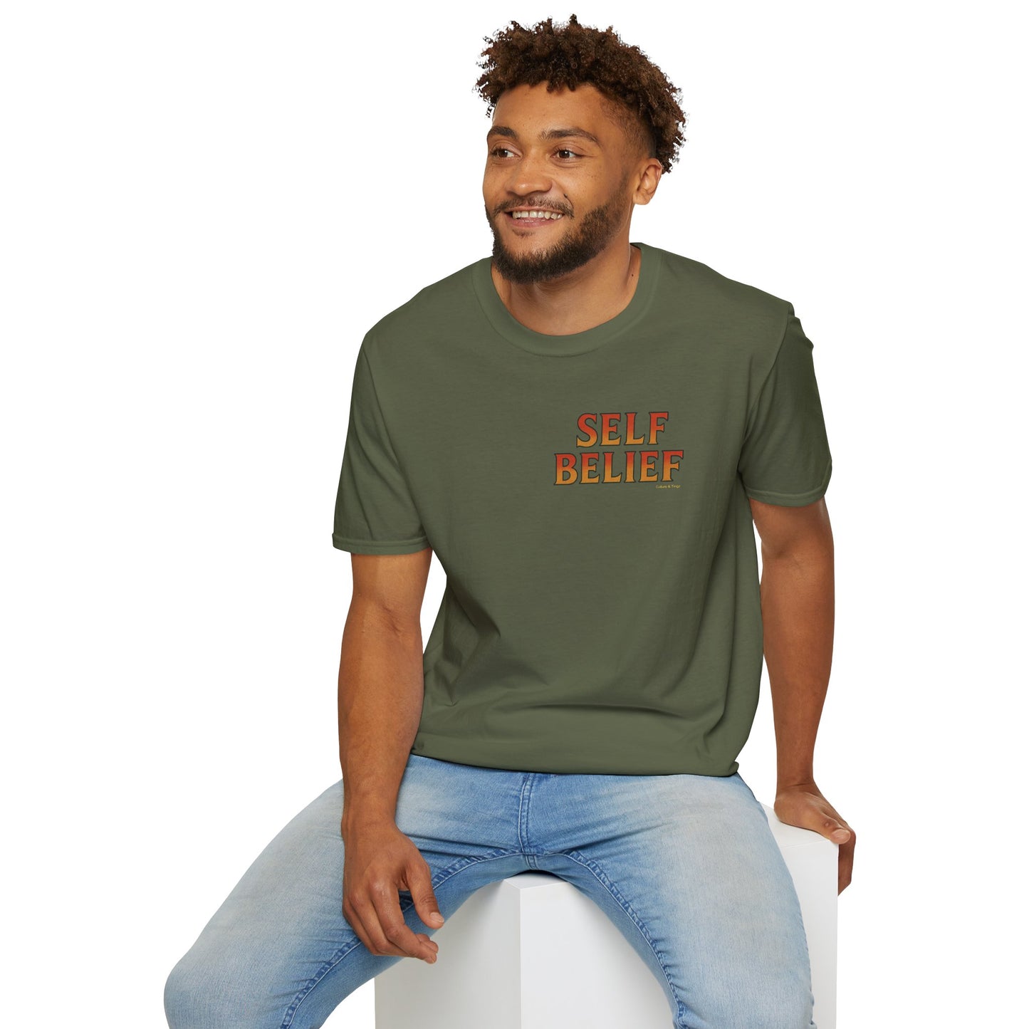 Self Belief  -  Unisex Short Sleeve Tee (Lettering Front, Full Artwork Back)