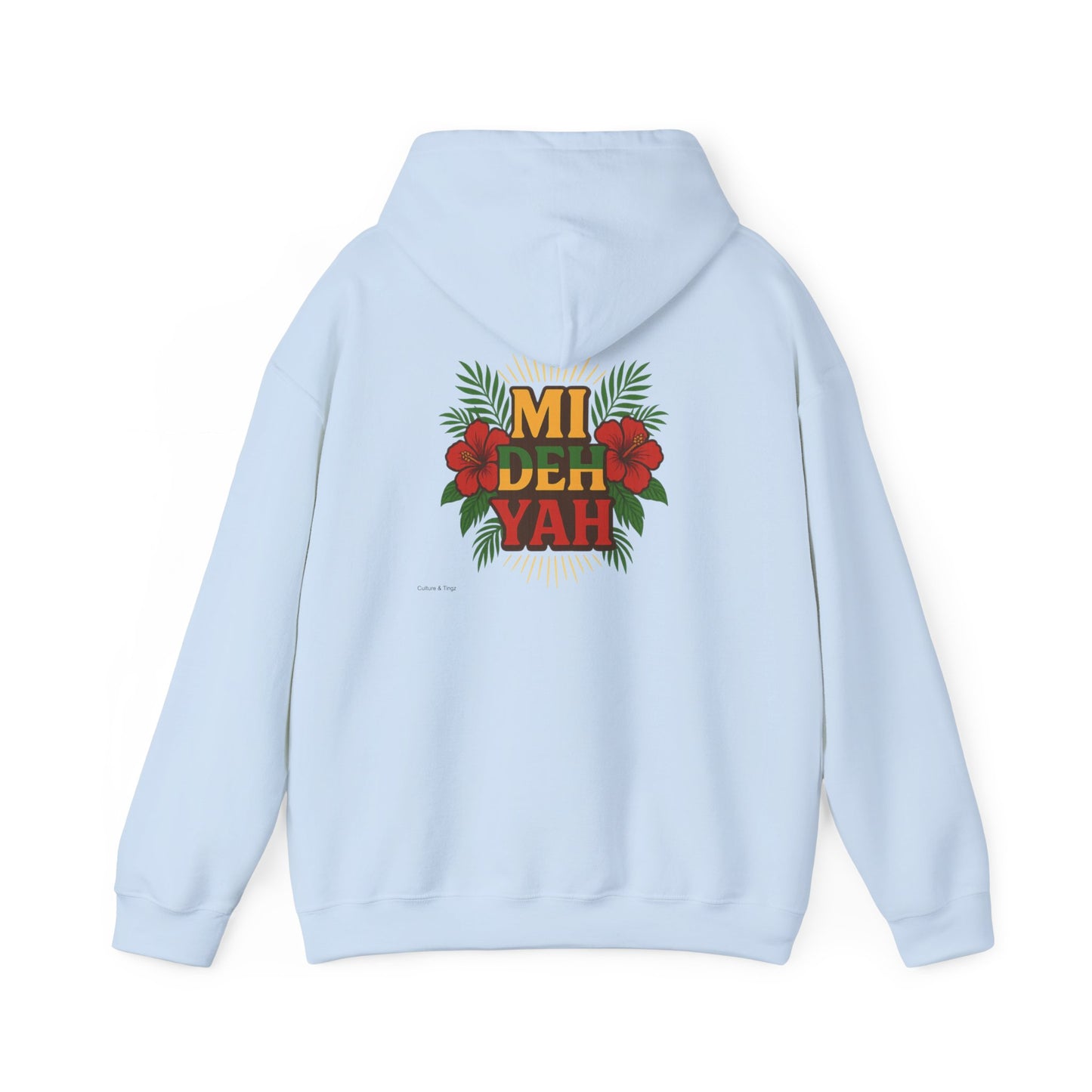 Mi Deh Yah - Unisex Hoodie (Letterwork front, Artwork Back)