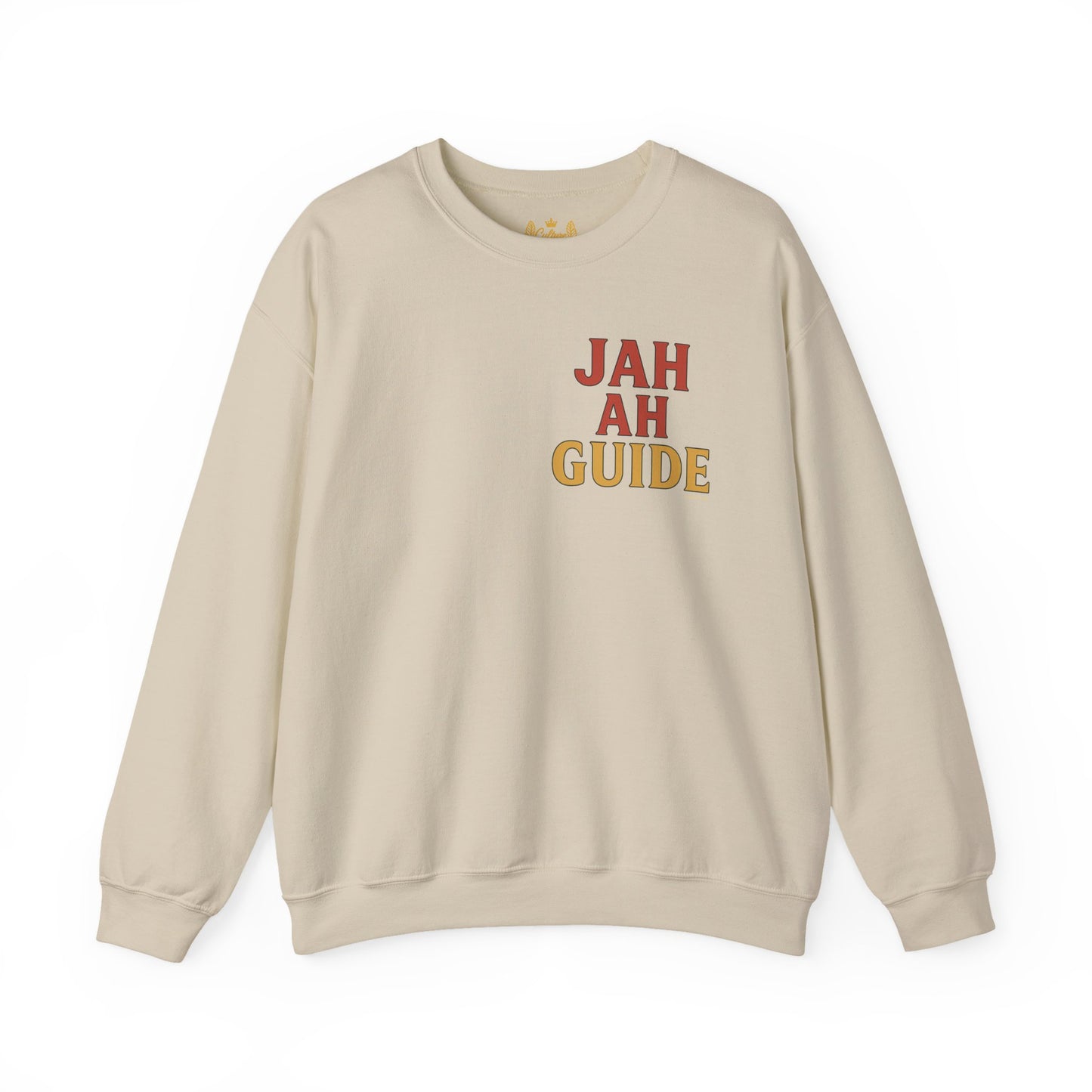 Jah Ah Guide - Unisex Crewneck Sweater (Letterwork Front, Full Artwork Back)