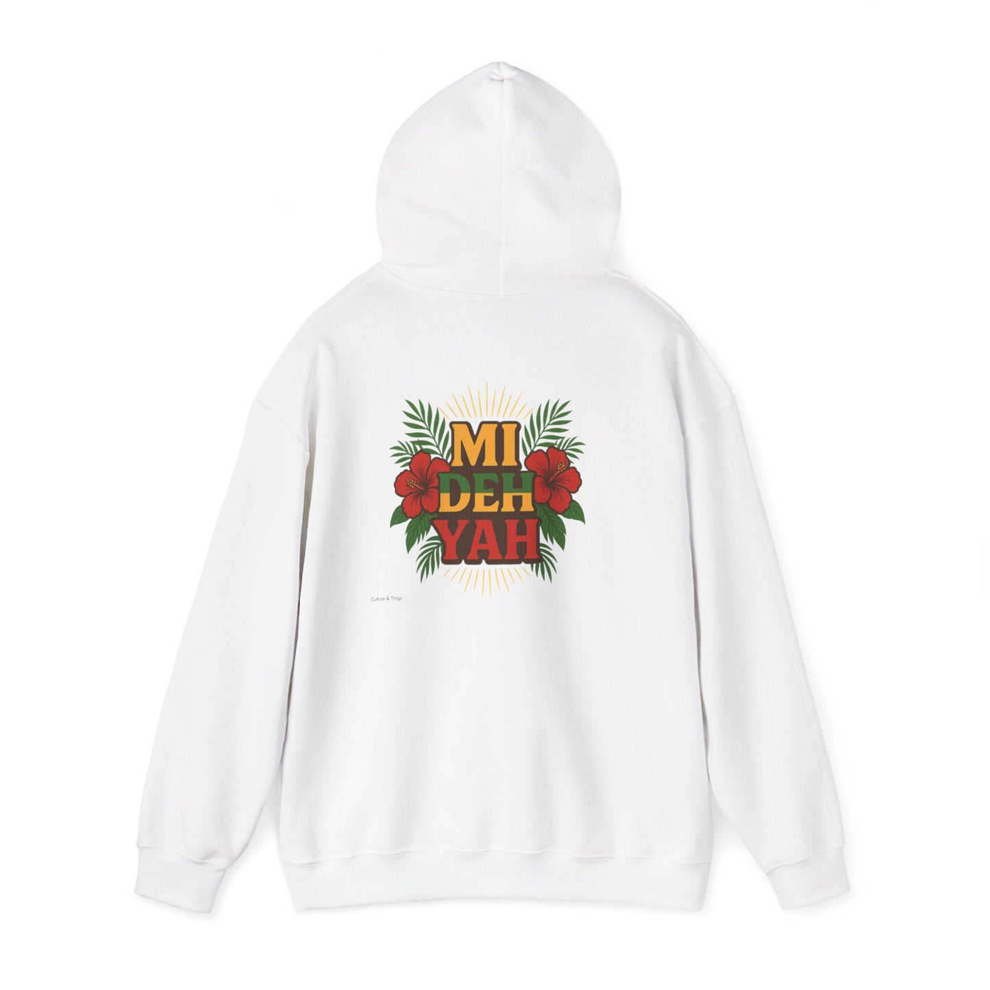 Mi Deh Yah - Unisex Hoodie (Letterwork front, Artwork Back)