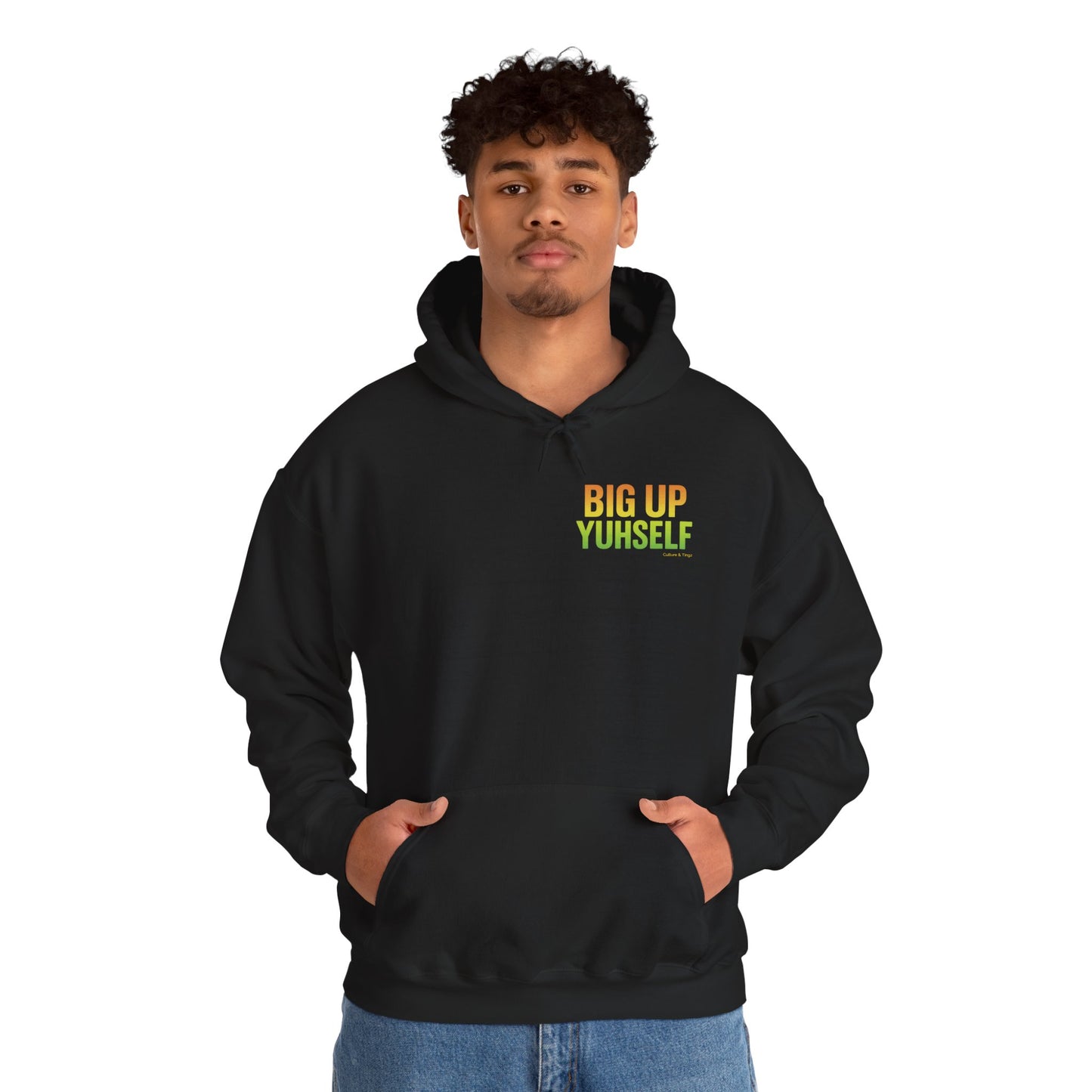 Unisex Hooded Sweatshirt: Big Up Yuhself - Casual, Cozy, Giftable, Everyday Wear, Perfect for Celebrations, Festivals, and Relaxed Days