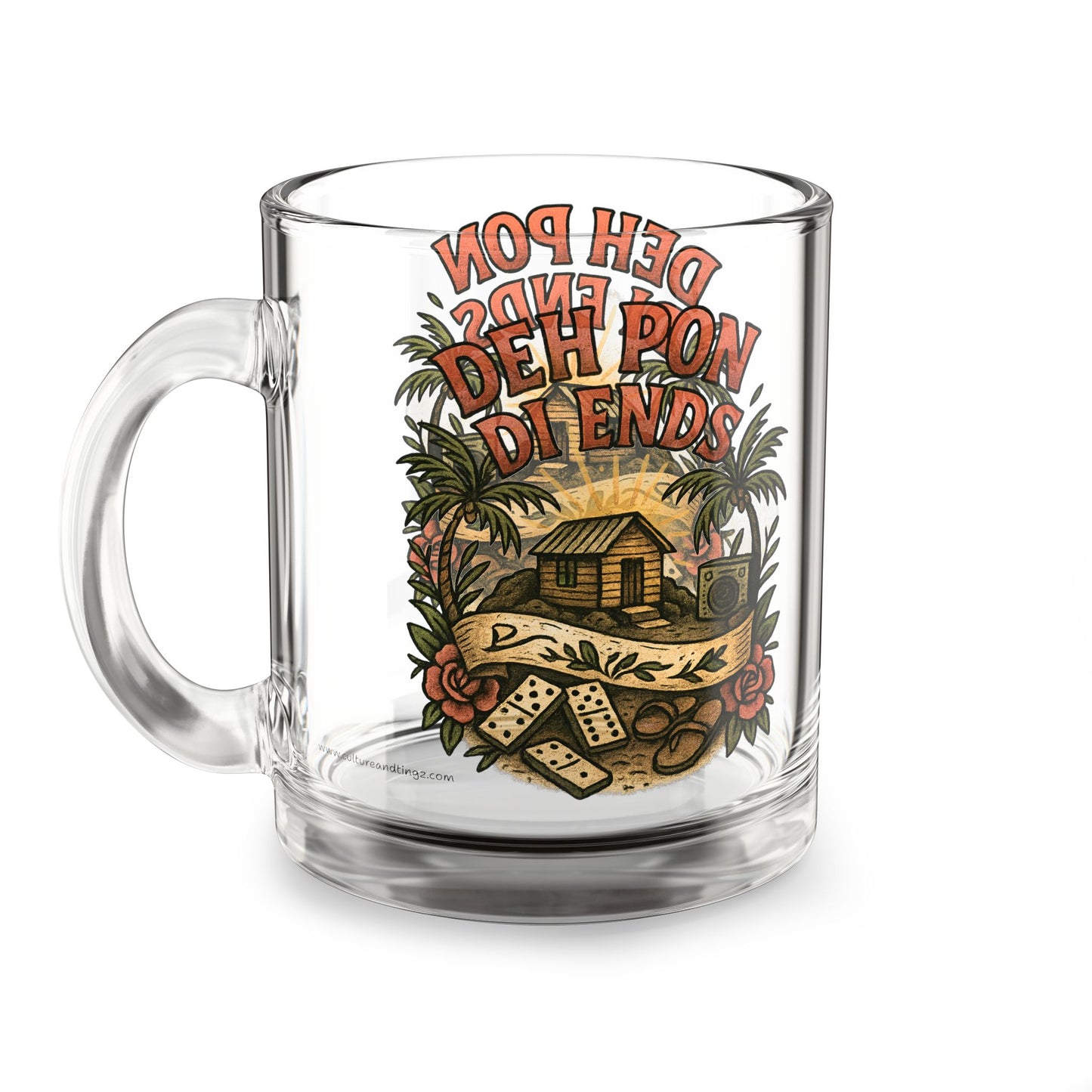 Deh Pon Di Ends Glass Mug - 10 oz.