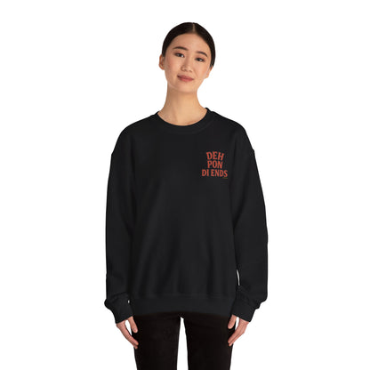 Deh Pon Di Ends - Unisex Crewneck Sweater (Letterwork Front, Artwork Back)