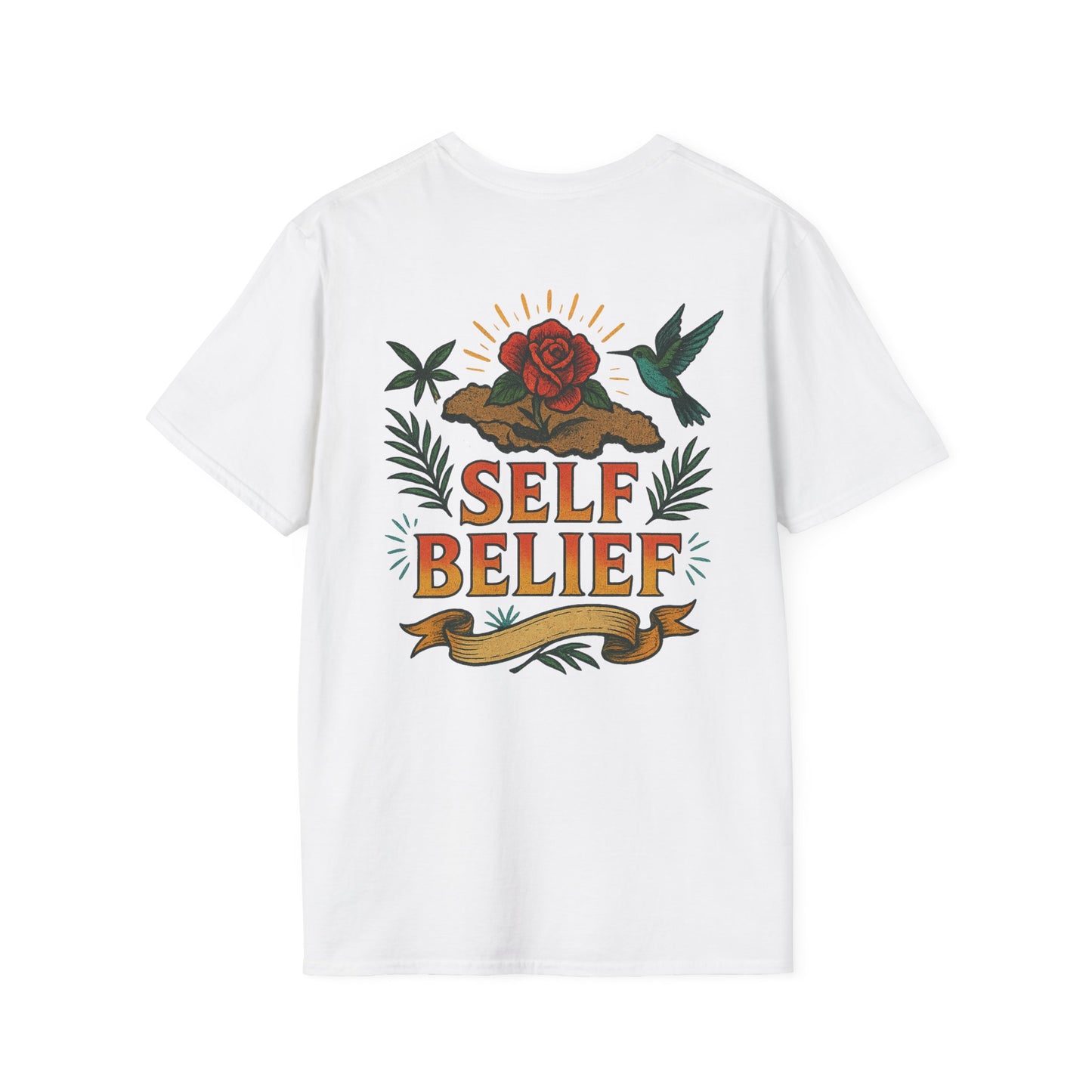 Self Belief  -  Unisex Short Sleeve Tee (Lettering Front, Full Artwork Back)