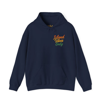Island Vibes Only - Unisex Hoodie (Letterwork front, Artwork Back)