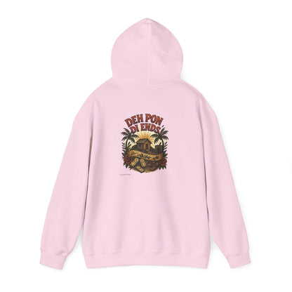 Deh Pon Di Ends - Unisex Hoodie (Letterwork front, Artwork Back)