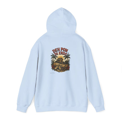 Deh Pon Di Ends - Unisex Hoodie (Letterwork front, Artwork Back)