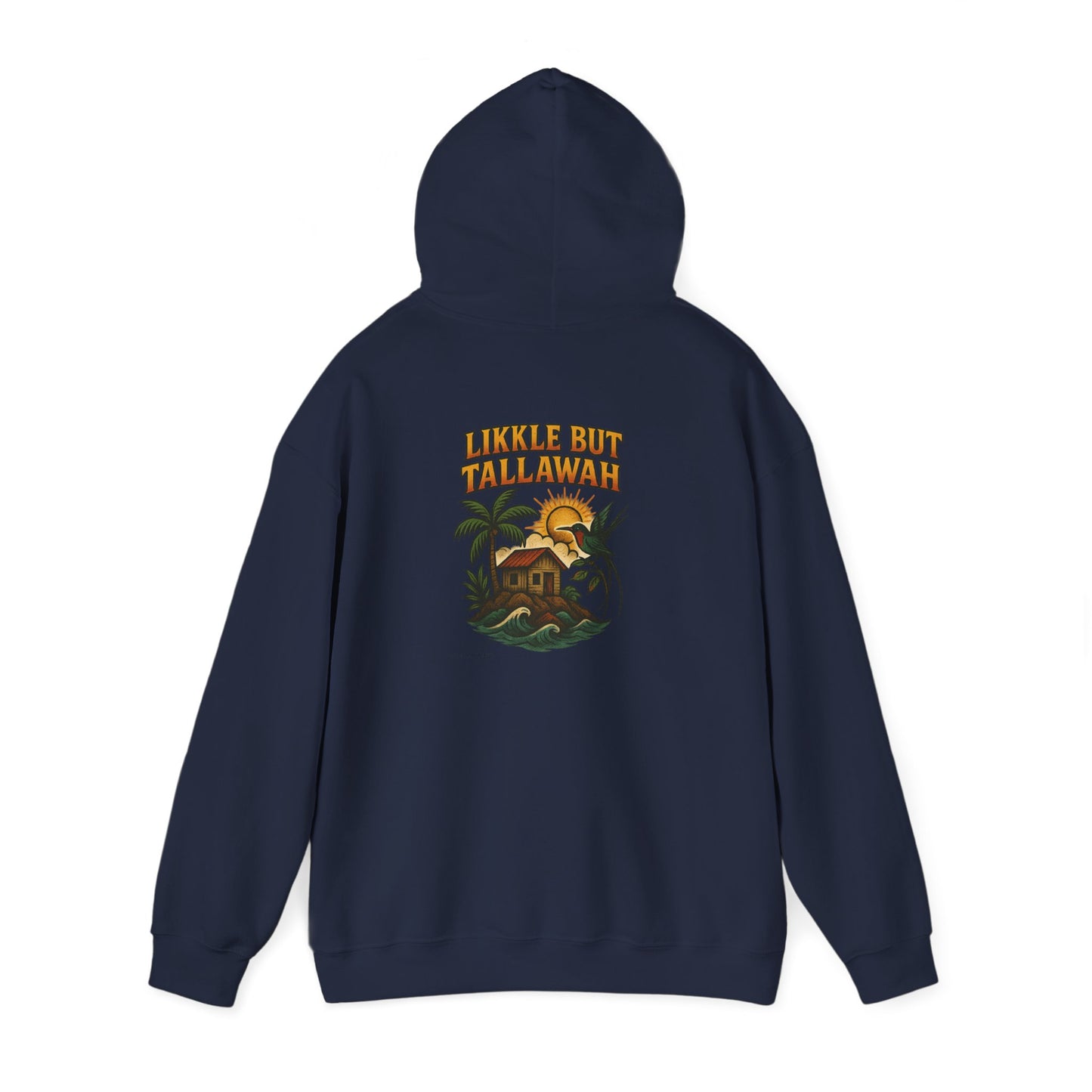 Likkle but Tallawah - Unisex Hoodie (Letterwork front, Artwork Back)
