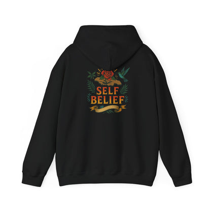 Self Belief - Unisex Hoodie (Lettering Front, Artwork Back)