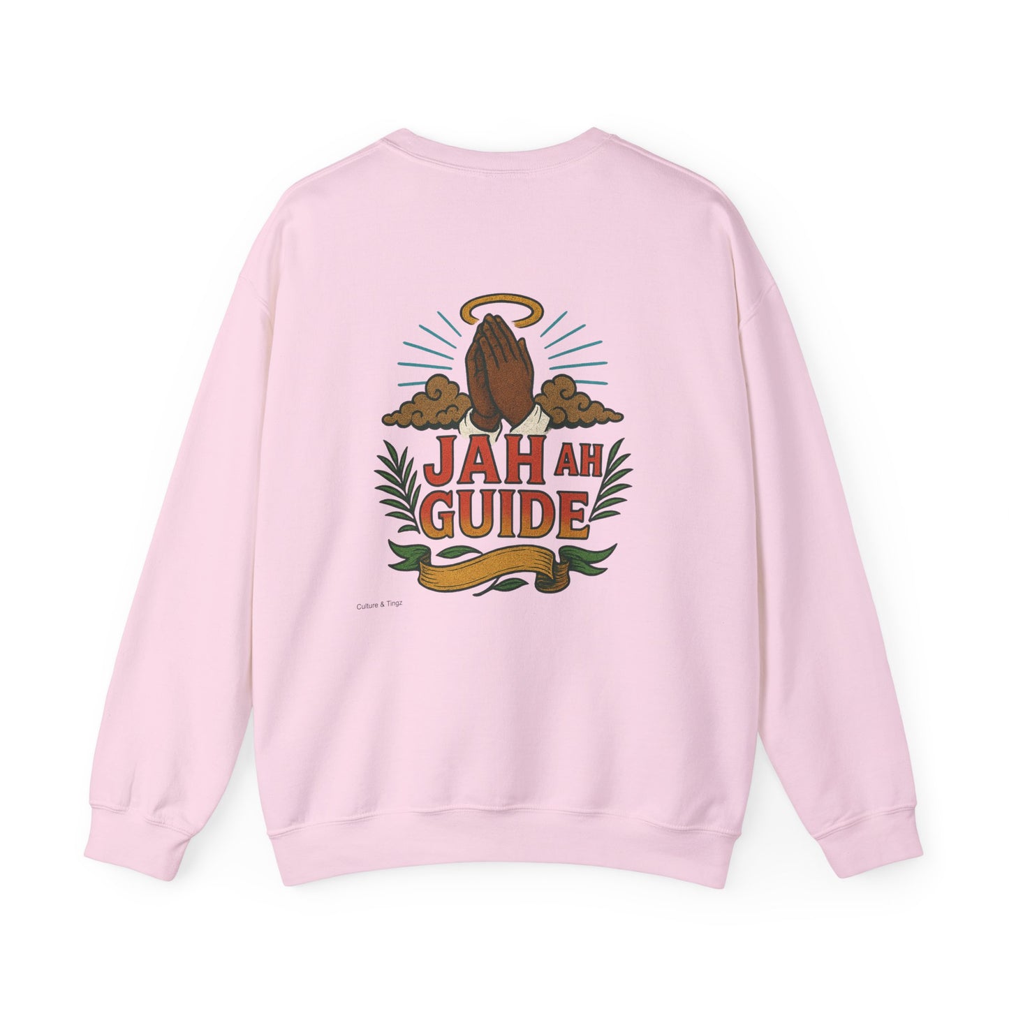 Jah Ah Guide - Unisex Crewneck Sweater (Letterwork Front, Full Artwork Back)