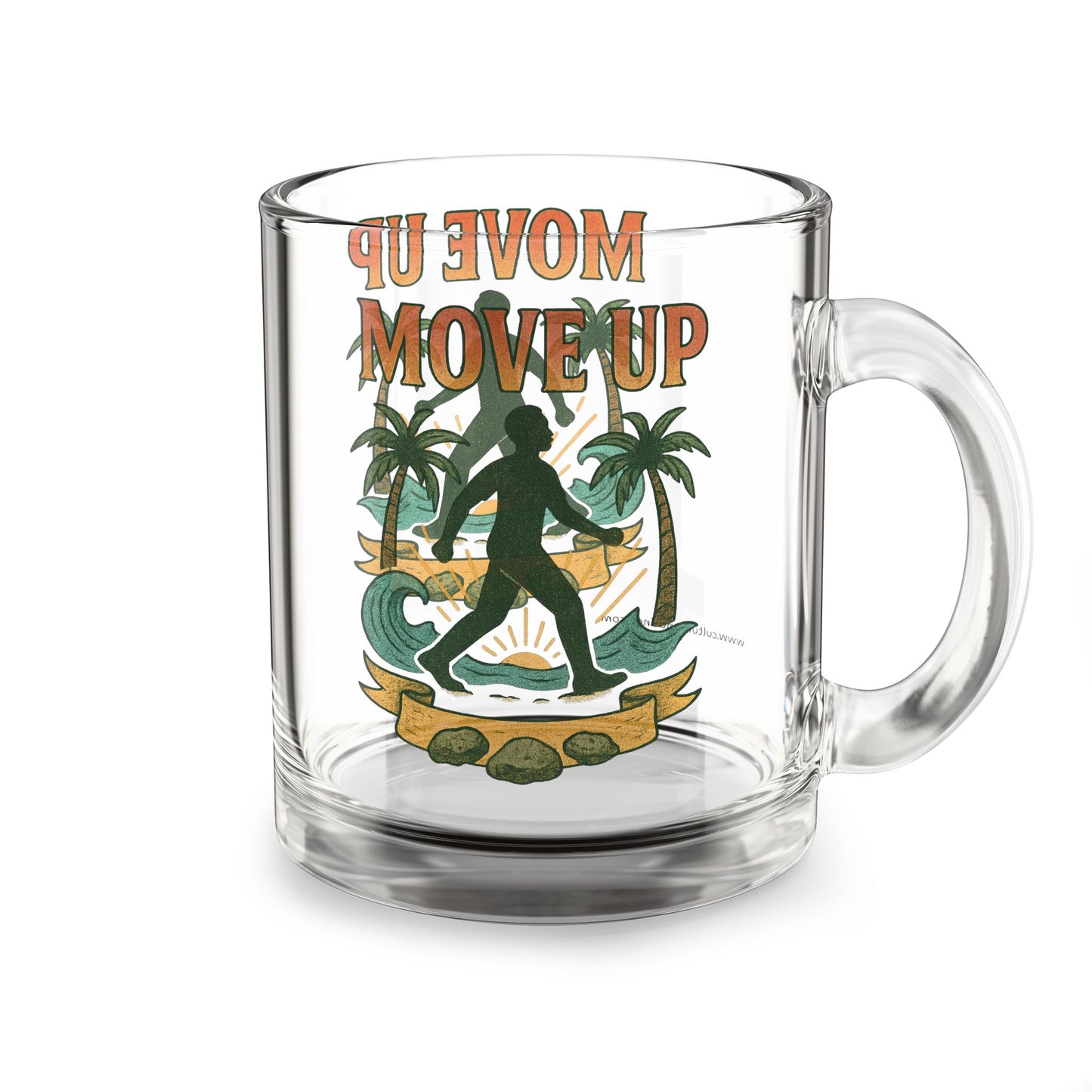 Move Up Glass Mug
