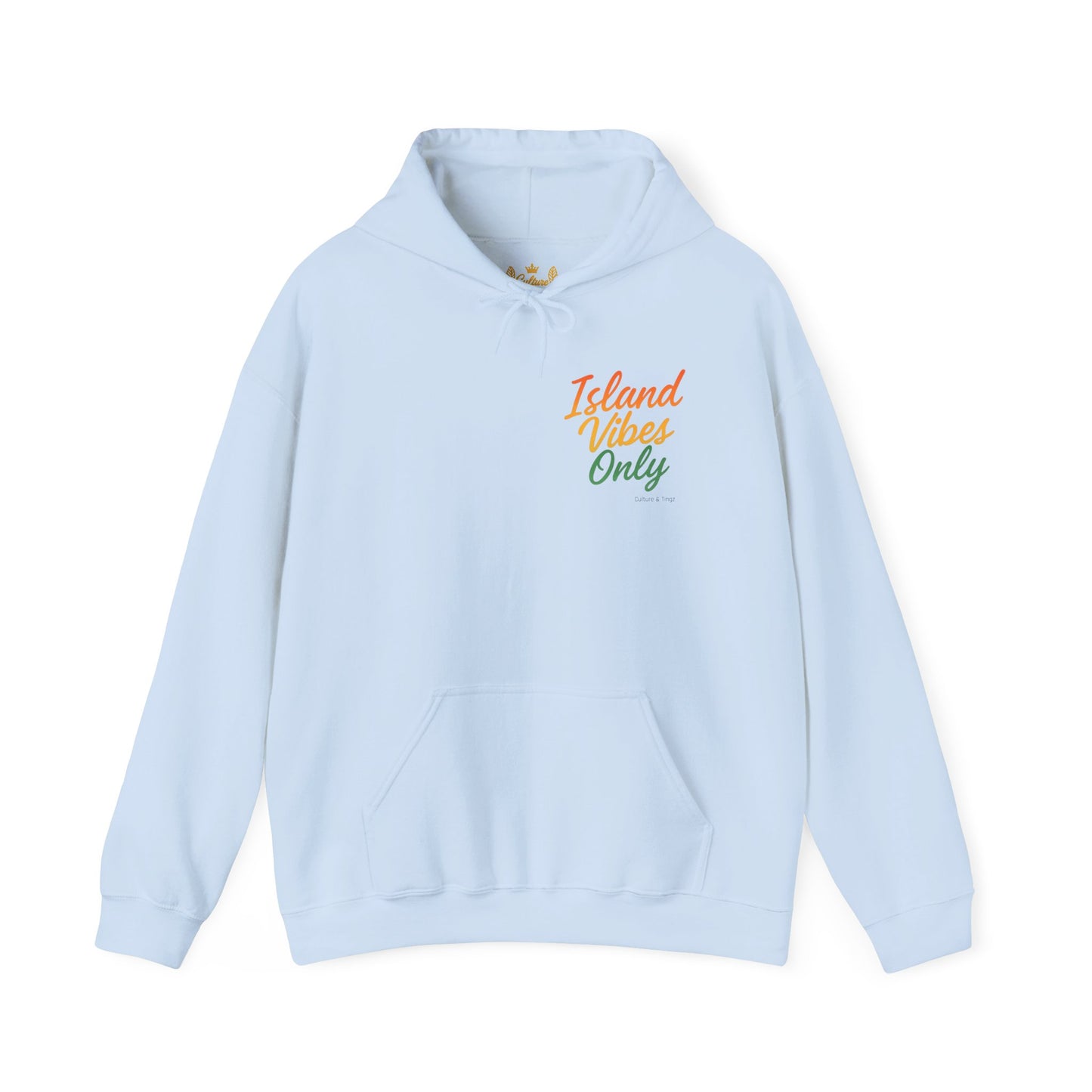 Island Vibes Only - Unisex Hoodie (Letterwork front, Artwork Back)