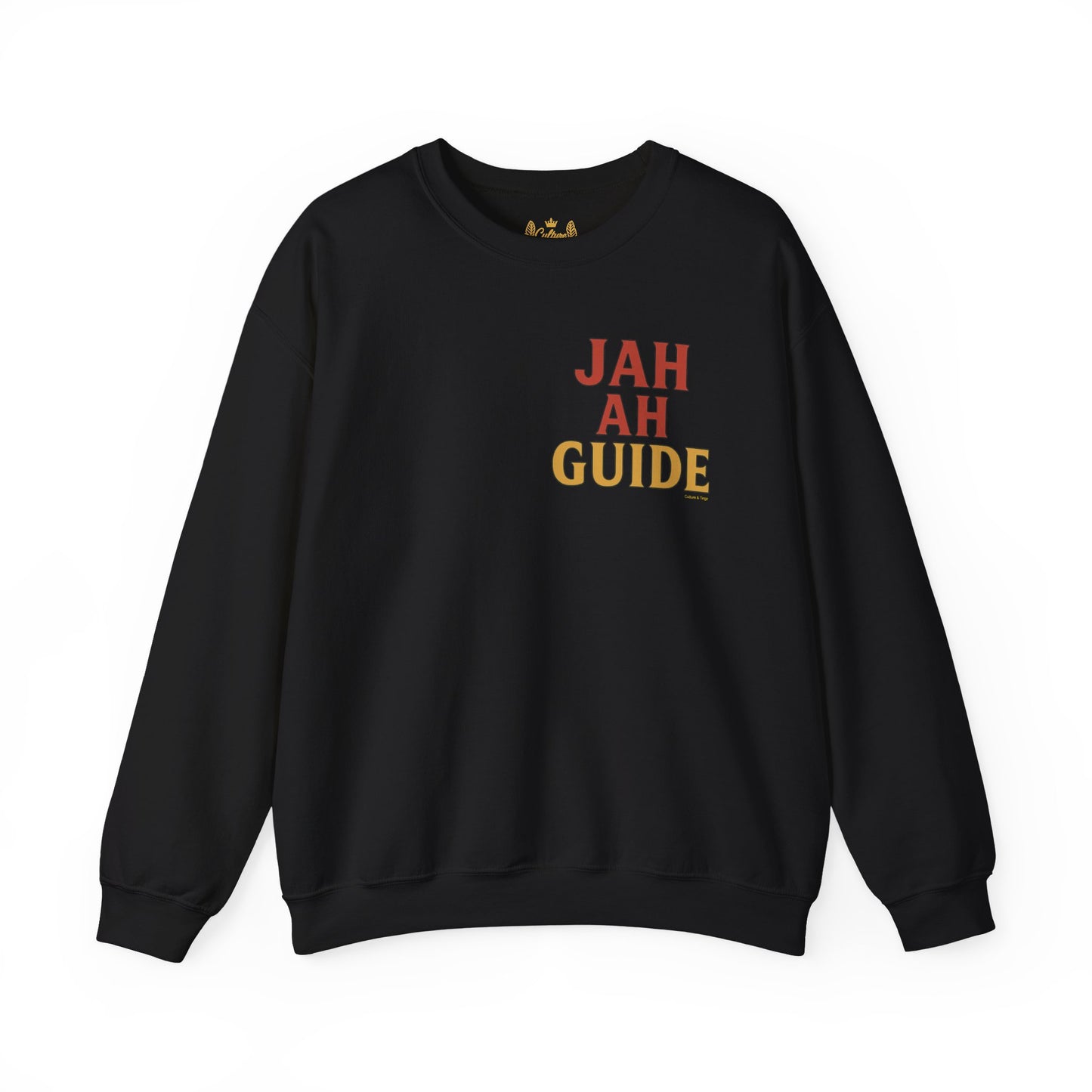 Jah Ah Guide - Unisex Crewneck Sweater (Letterwork Front, Full Artwork Back)